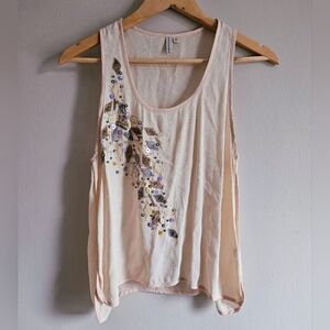 Blank London peach embellished tank top‎